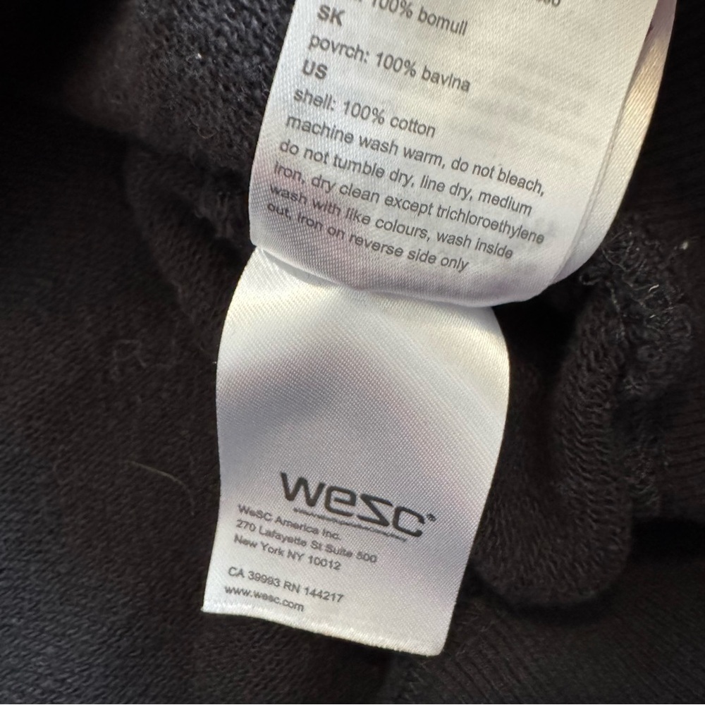 Wesc Mike Retro Stripes Hoodie Black Pullover Mens S Womens M Neon Rainbow - Picture 8 of 13